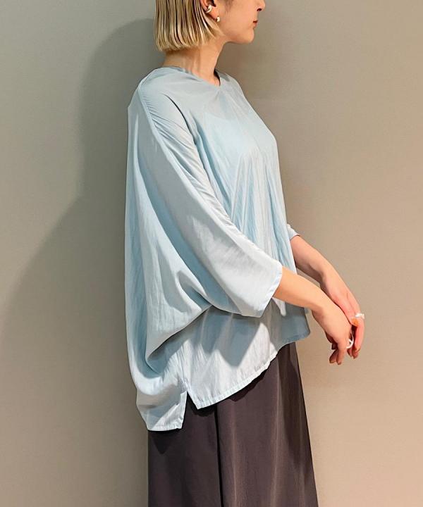 割繊ポリエステル・チャイニーズクレープ ドルマンスリーブプルオーバー