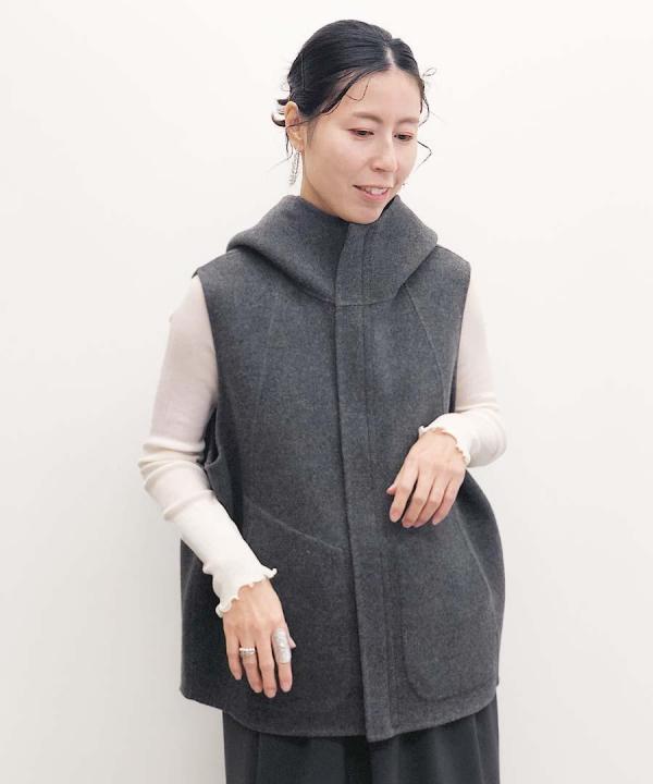 ラムウール・二重ビーバー マウンテンパーカーベスト