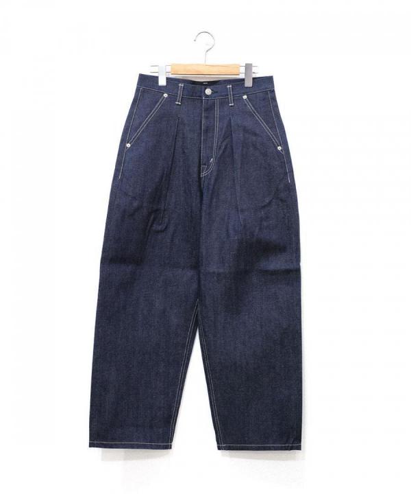 セルヴィッジデニム　ワイドタックパンツ