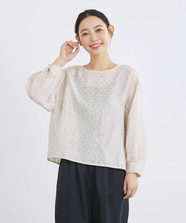 シアージャガード　ドットブラウス