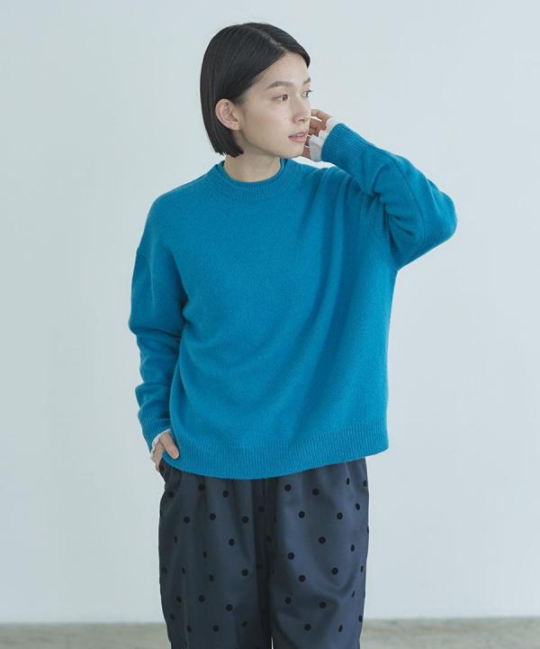 カラーメリノウール　重ね衿プルオーバー