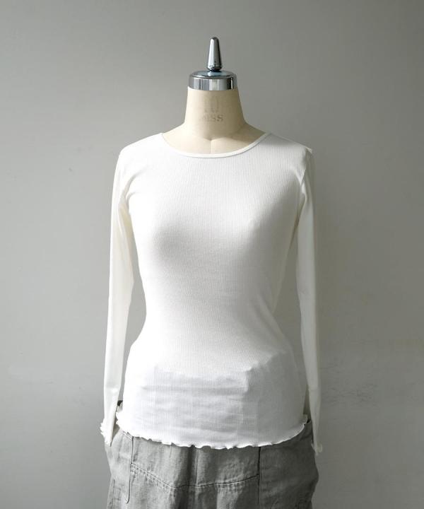 コットンノヴァテレコ　Uネック長袖