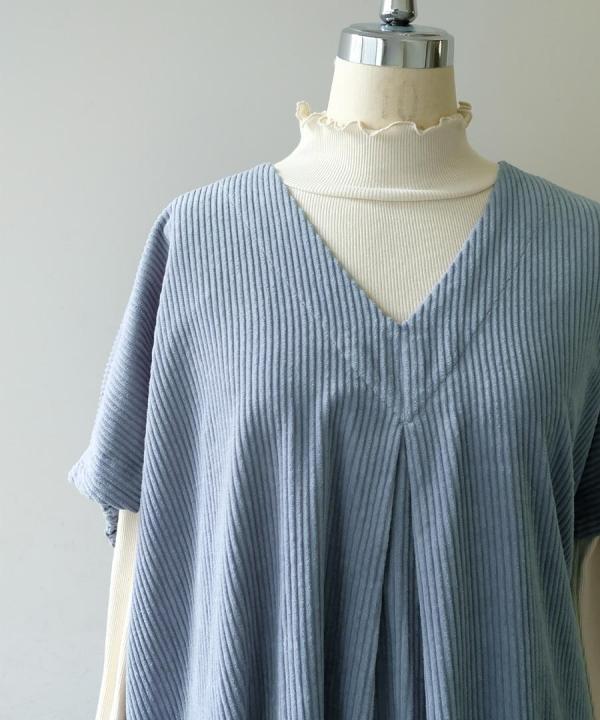 コットンノヴァテレコ　フリルハイネック長袖