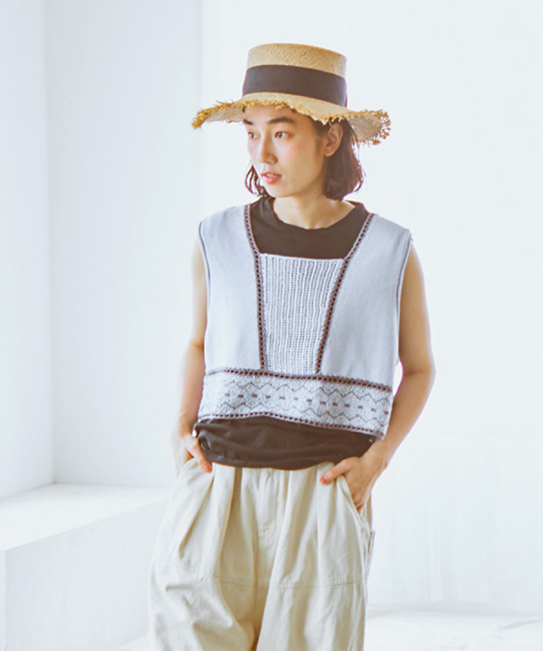 ペーパーコットンリネン　2wayビスチェ