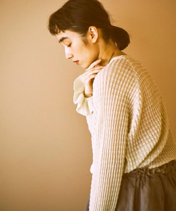 シアーコットンリネン　プルオーバー