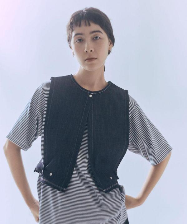light strech denim　2wayボックスベスト