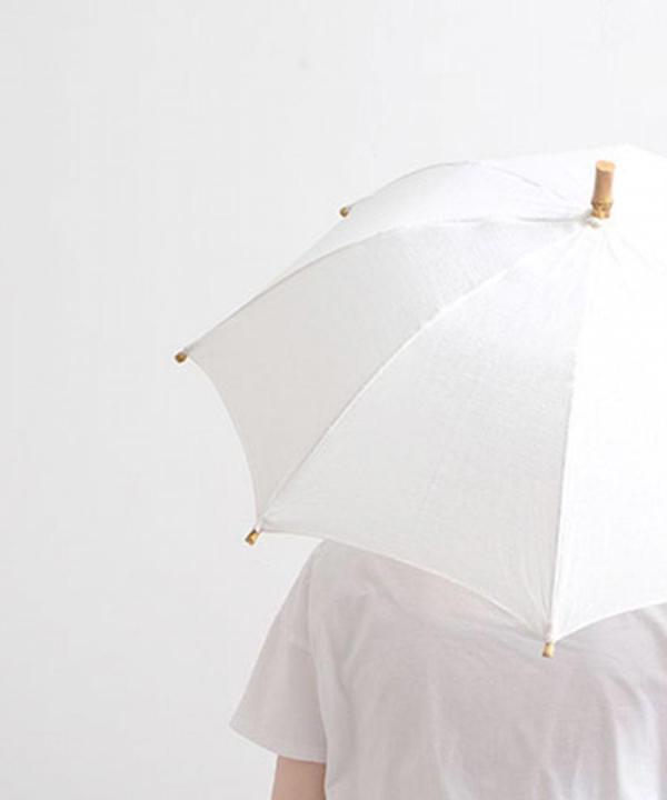 きつねのたすき/長日傘/麻無地白