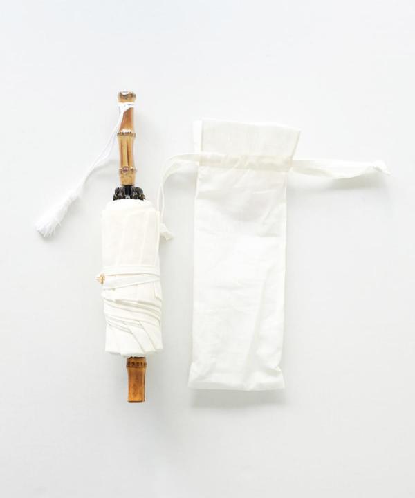 うさぎのたすき/折り畳み日傘/麻無地白