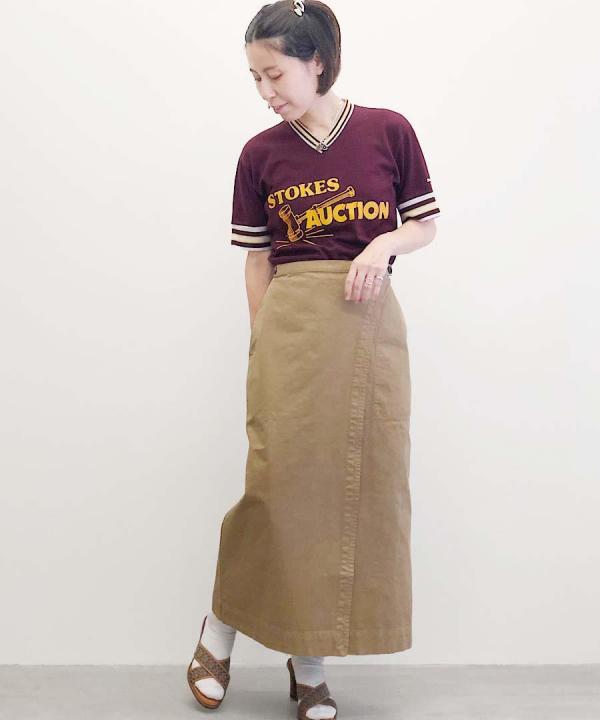 Cotton Wrap Straight Skirt