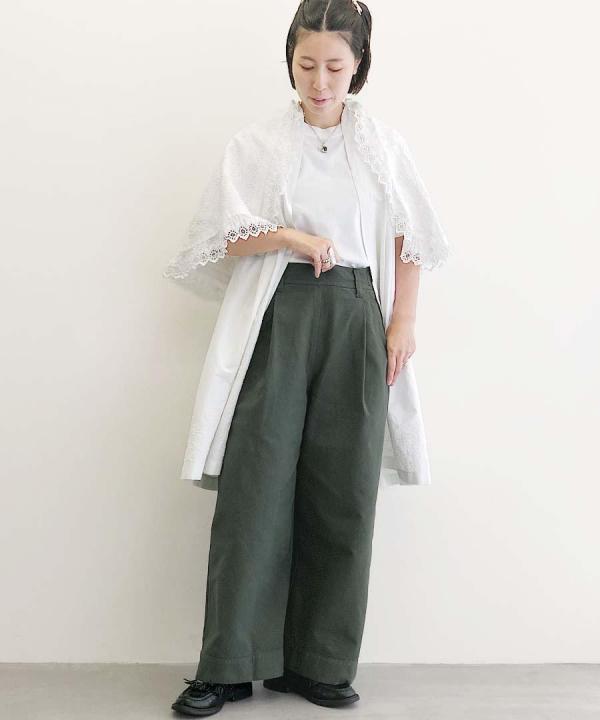 Cotton Canvas Pleat Front Trousers