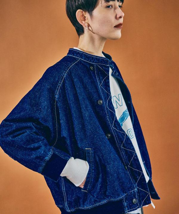 ネップデニム　ブルゾン