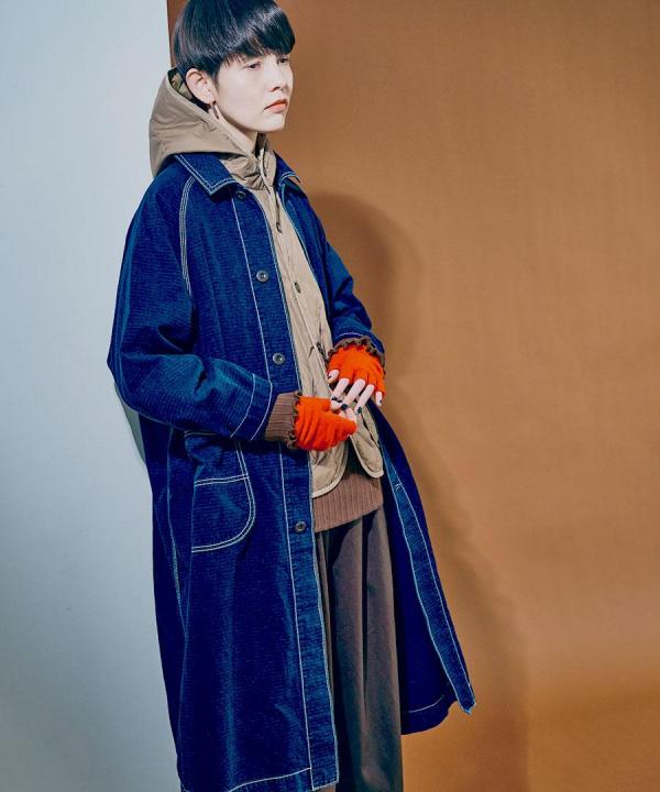 インディゴダイリップストップ　コート