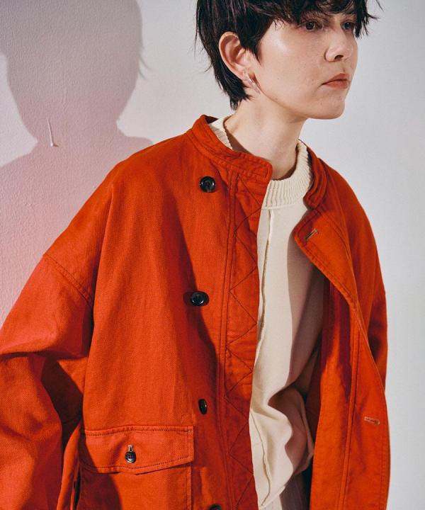 綿麻デニム　ジャケット