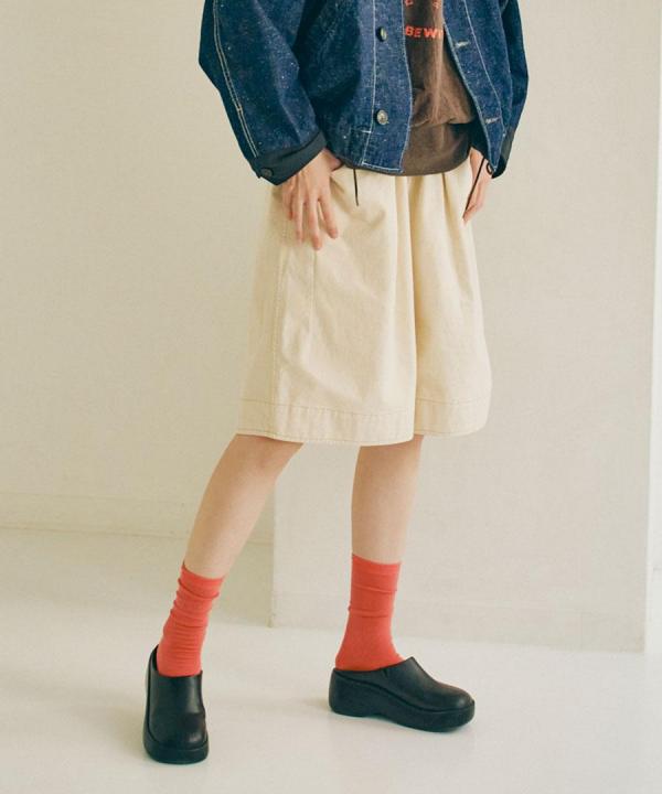 フェード加工ツイル　ハーフパンツ