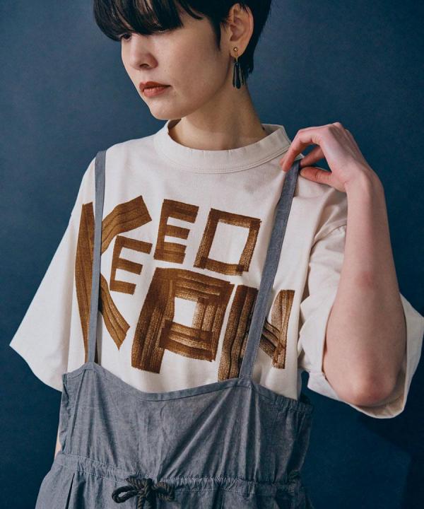 -Organic-フルタンブラー天竺　5分袖プリントTシャツ