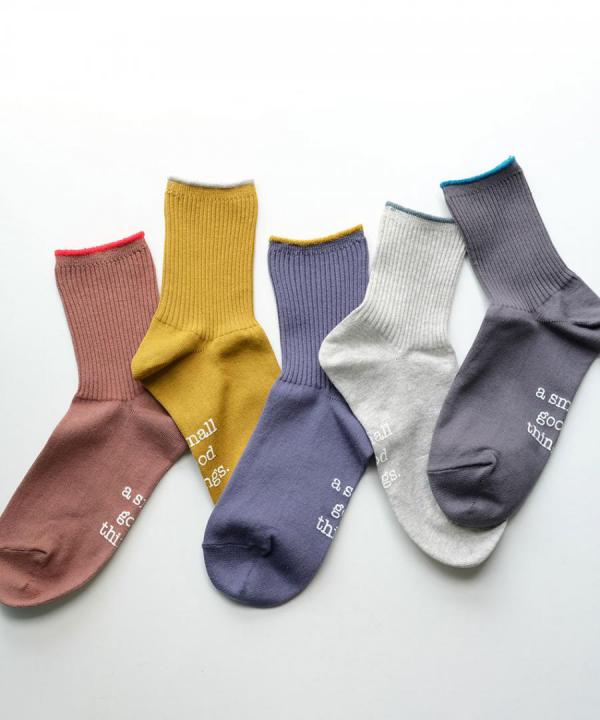 a small good things　ショートソックス(足底プリント)