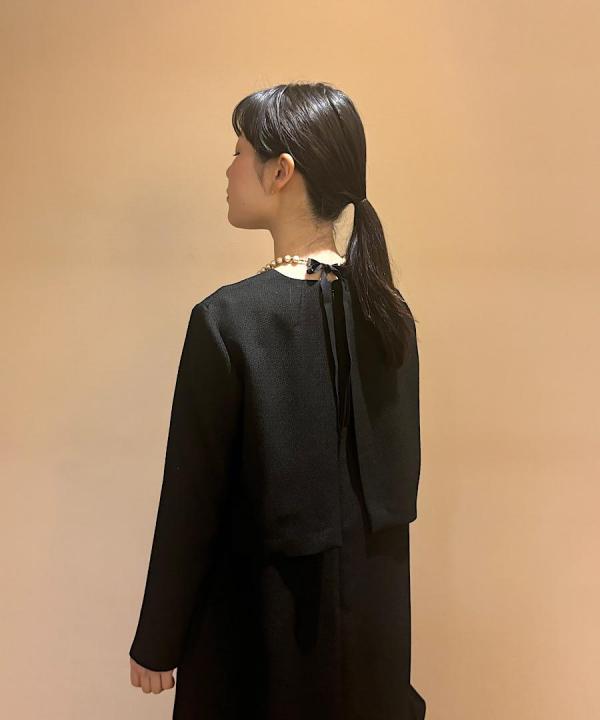 ブラックケープドレス　ロング