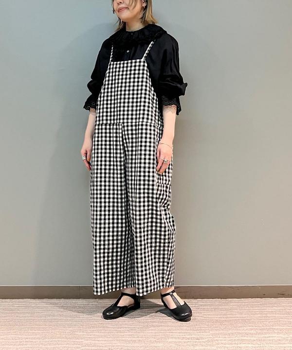 GINGHAM TRAVAIL SALOPETTE