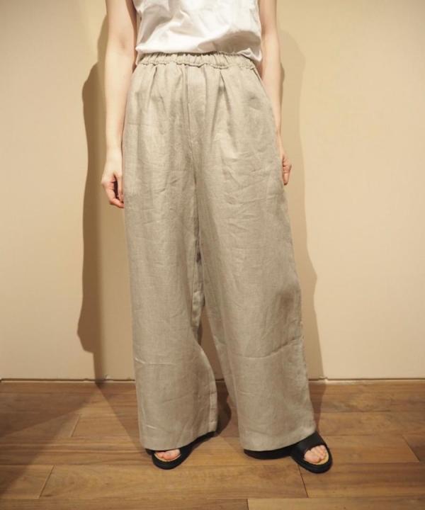 LINEN TWILL EASY WIDE PANTS