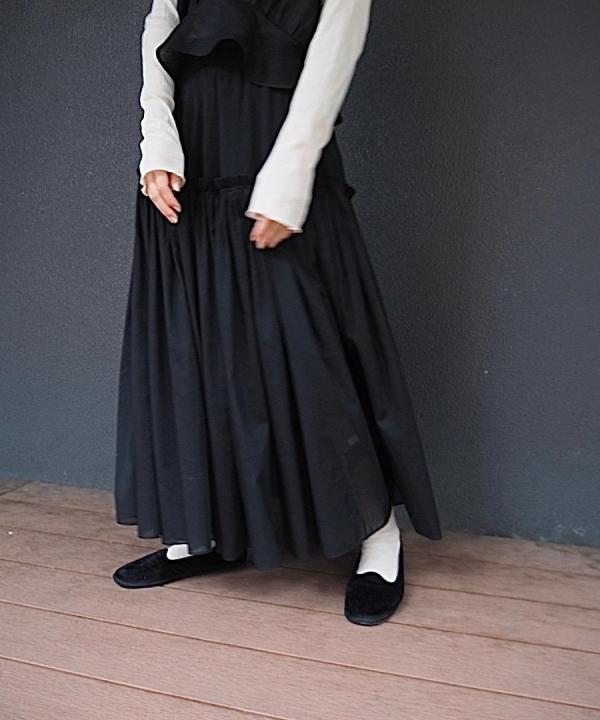 cotton silk gathers skirt