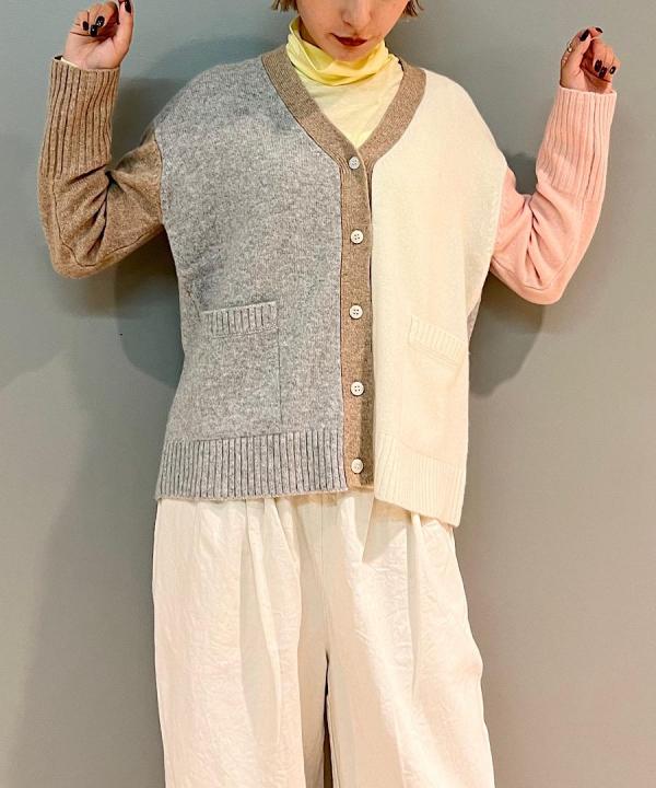 TASMANIA RAM CRAZYPATTERN KNIT CARDIGAN 