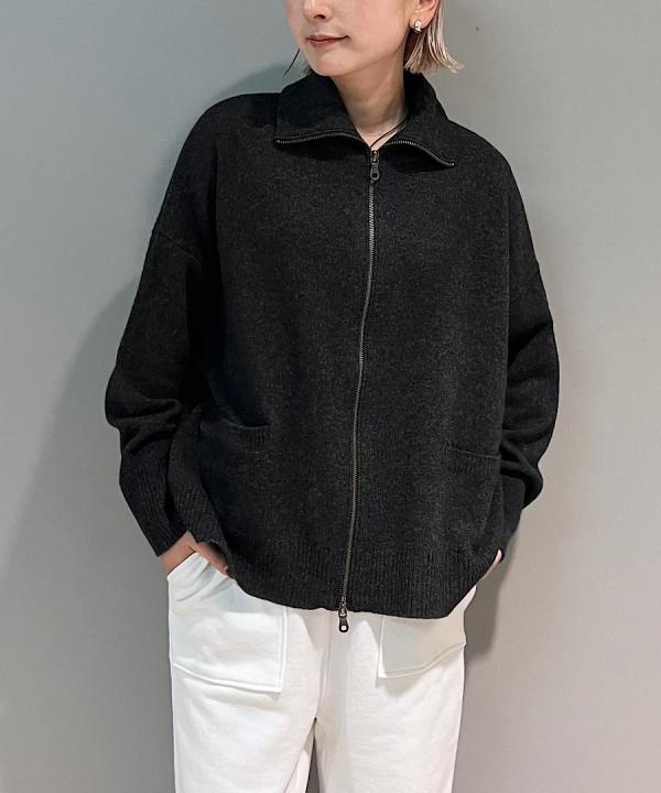 SQUARE WIDE KNIT ZIP PULL OVER