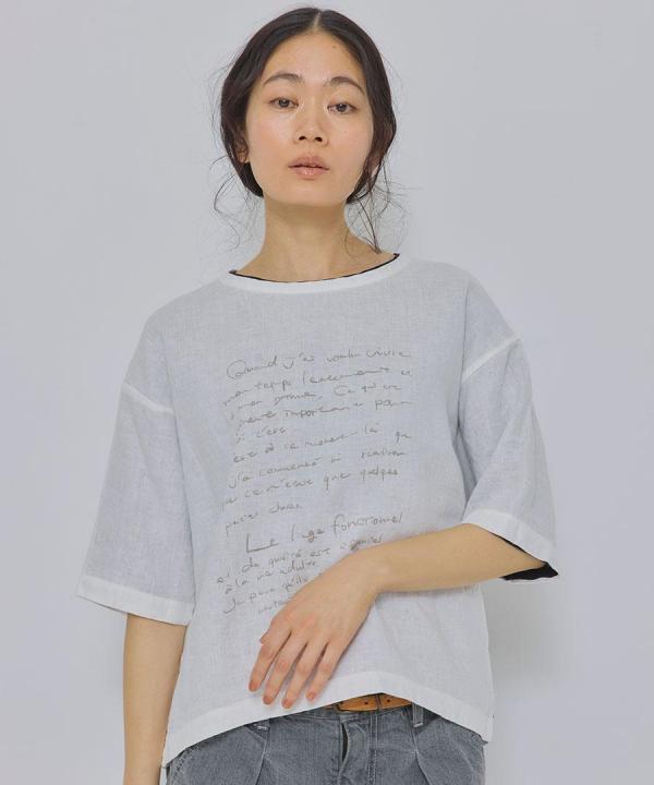 リユールリネンプリント 5分袖