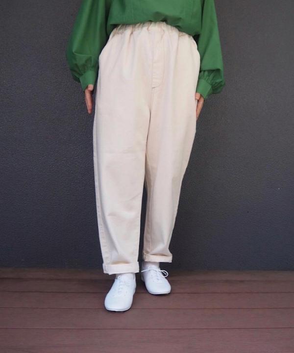 甘織デニム テーパードパンツ