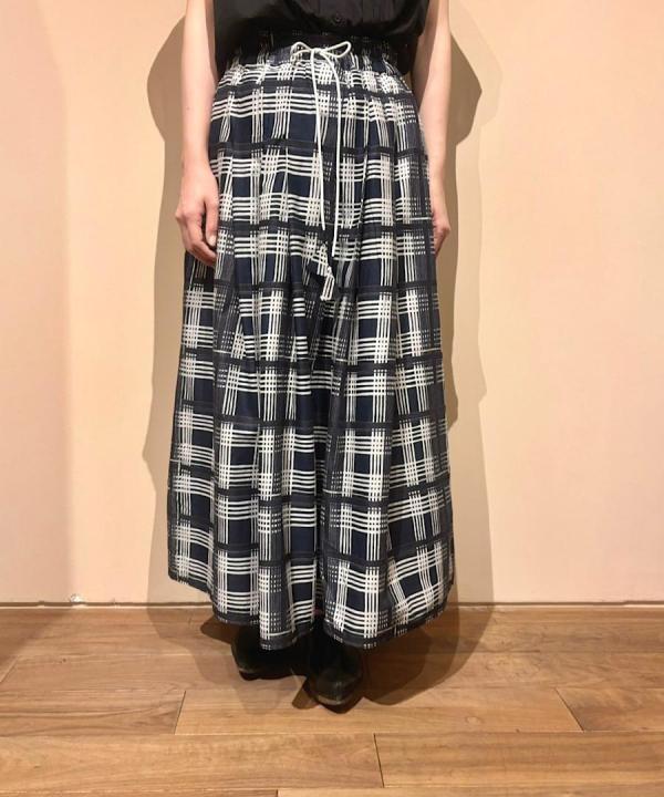 ローンチェックプリント　スカート