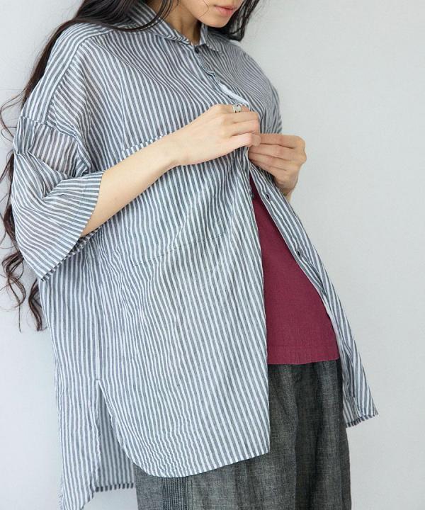 コットンボイル　半袖シャツ