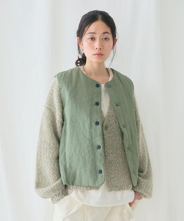 リネンキルト　 中綿ベスト