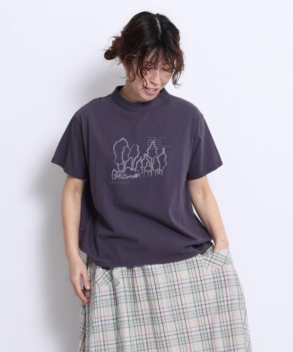 ジョワコットン　プリントTシャツ　森の風景