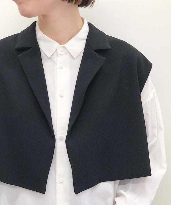 トリアセテート&ポリエステル・ライトクレープダブルクロス テーラードベスト