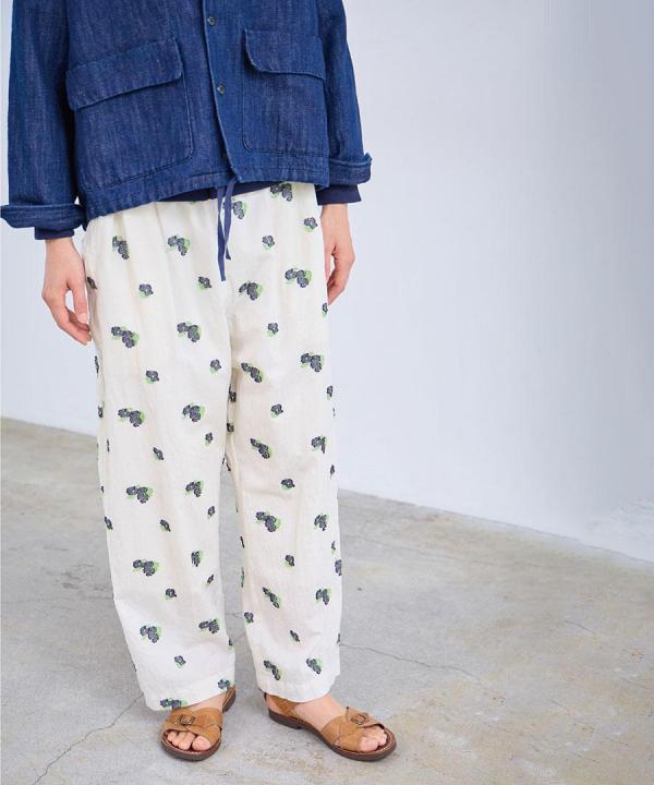 カットジャガード(パンジー)　ストレートワイドパンツ