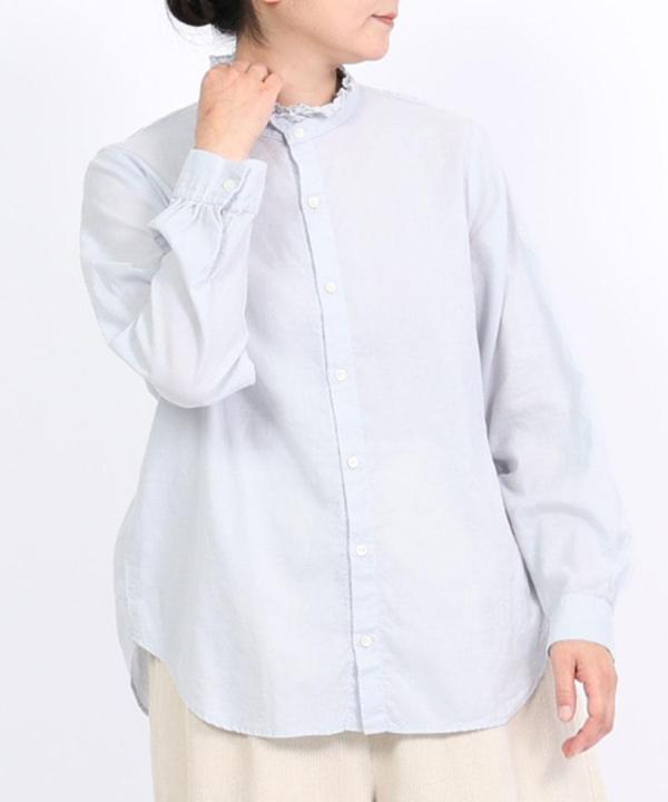 100/2ライトツイストボイル　スタンドフリルブラウス