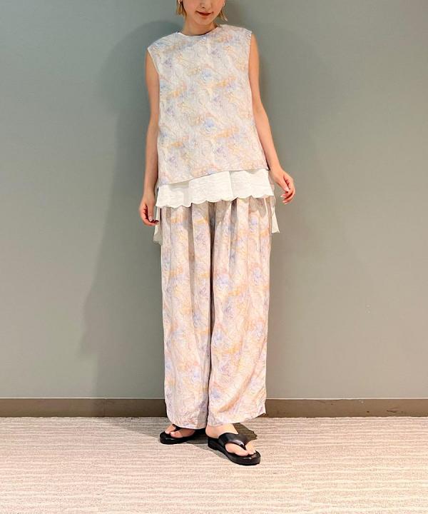 MARBLE PATTERN SLEEVELESS PULLOVER