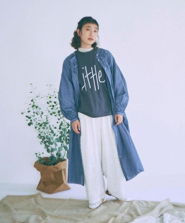 スモッキングコットンリネン　ワンピース