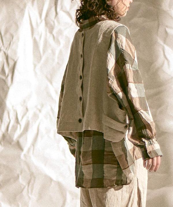 リネンウール　2wayベスト