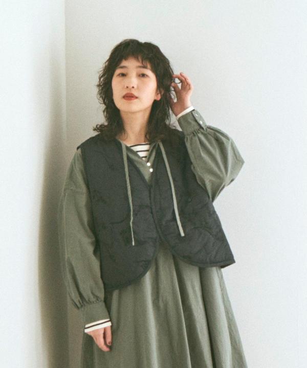 コットンサテンキルト ベスト