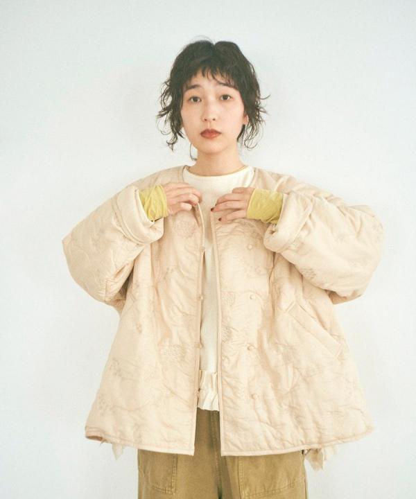 コットンサテンキルト ジャケット