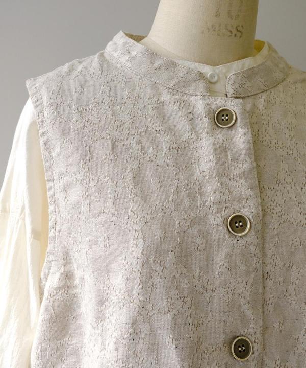 花柄ジャガード　ベスト