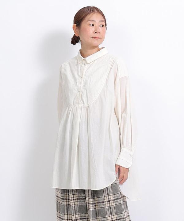 ふわふわコットン　チュニックブラウス