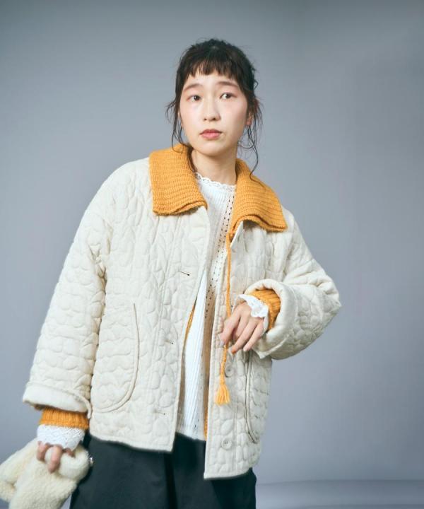 ちょうちょうキルティングデニム　ジャケット