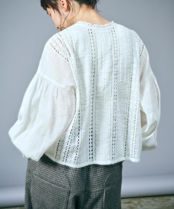 リネンコットンキャンバス　2wayブラウス