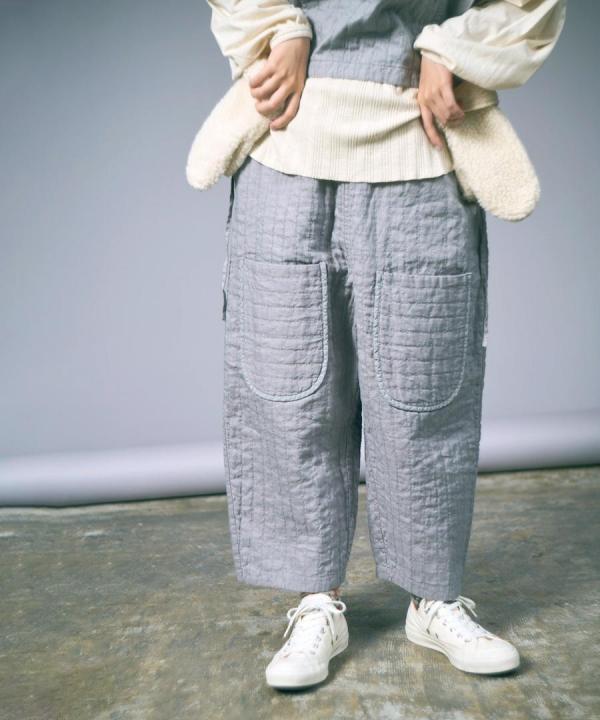 リネンストライプキルト　パンツ