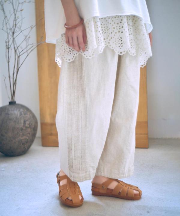 6.5ozコットンリネンデニム　パンツ