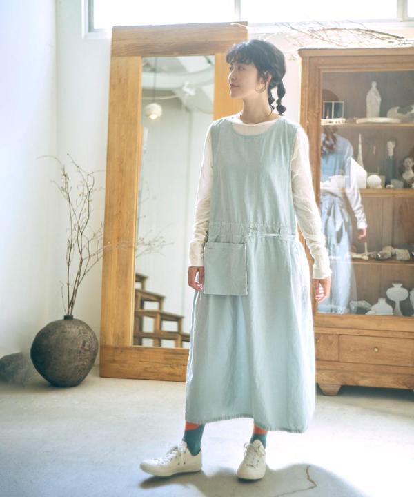 テンセルコットンリネン エプロンジャンスカ
