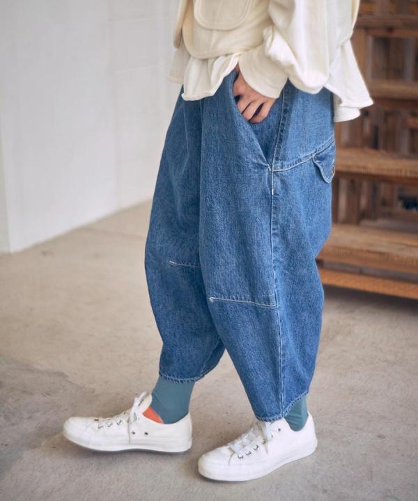 コットンリネンデニム　ティンカーパンツ