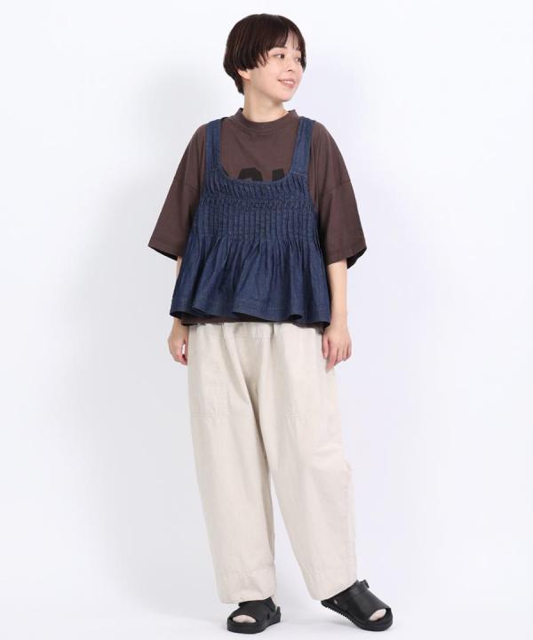 6.3ozデニムダンガリー　フル丈パンツ