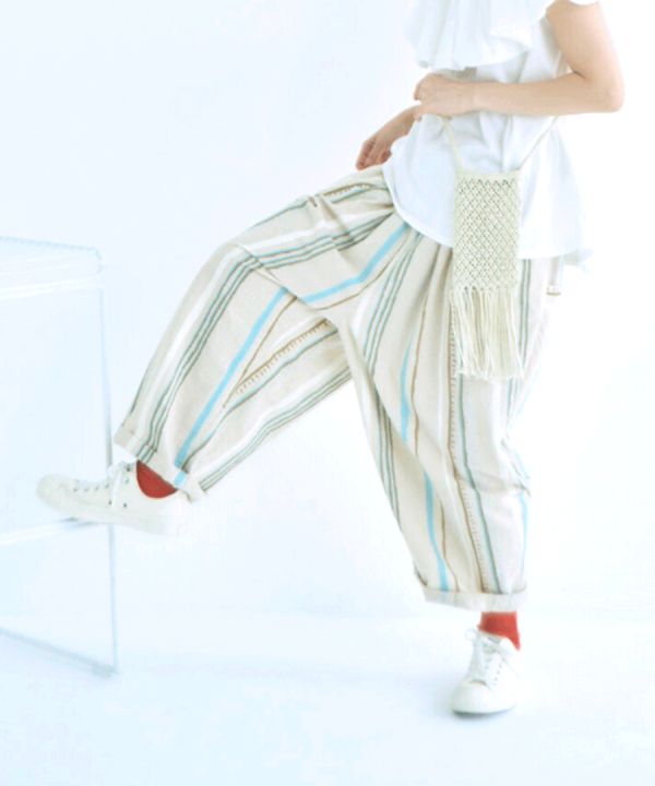 ストライププリント　パンツ